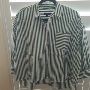 Oversized J. Crew button down striped shirt